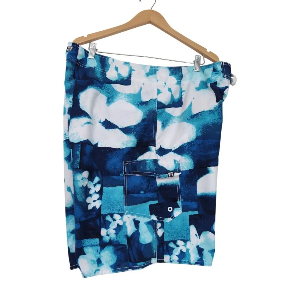 Body Glove‎ Board Shorts Swim Suit Mens 38 Blue Floral Hawaiian Surf Beach